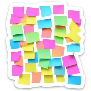 White board with post-its sticker
