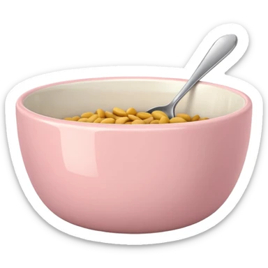 Light pink food bowl and cup set sticker
