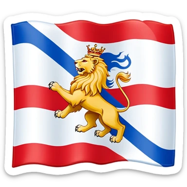 Flag of North Holland with red and blue stripes and white lions sticker