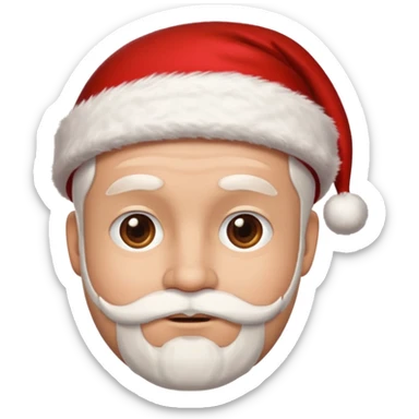 man with santa cap no beard clean shaved  sticker