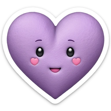 Pale purple heart felt  sticker