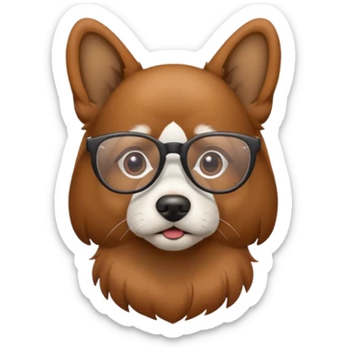 Dog with glasses  sticker