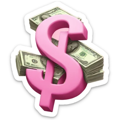 Pink money sign $ sticker