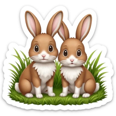 2 rabbits mating sticker