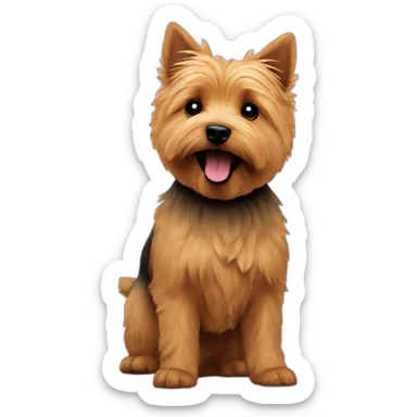 Norwich terrier happy birthday ballon sticker