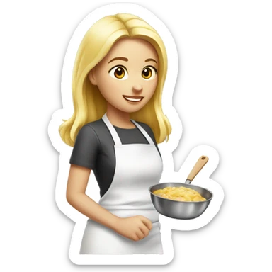 emoji ios 18 cooking blonde girl sticker