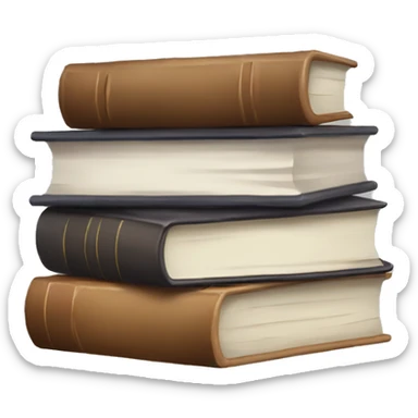neutral stack of books sticker