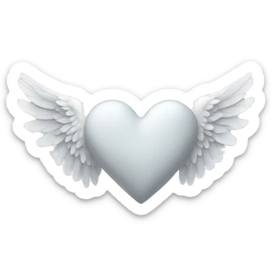 White heart with angel wings sticker