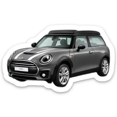 grey mini clubman with stripes and dark window sticker