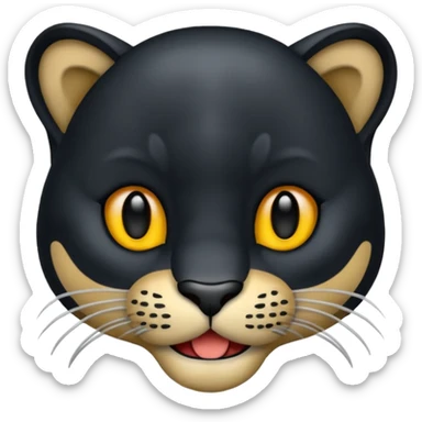 Emoji panthère noir entière  sticker