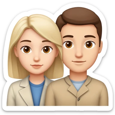 Two people gradually moving closer, showing progression of trust building sticker