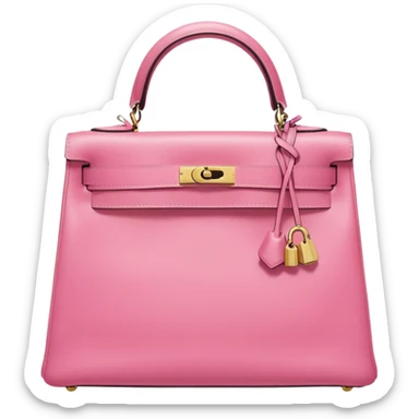 hermes kelly bubble gum pink color bag  sticker