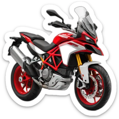 Moto Ducati enduro roja sticker