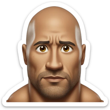 the rock with upperbody is sad with tears sticker