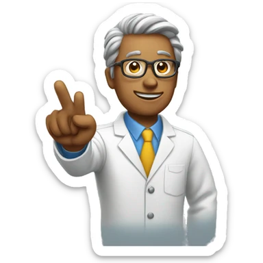 physicist pointing hand up sticker