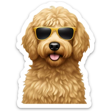 Golden doodle with sunglasses sticker