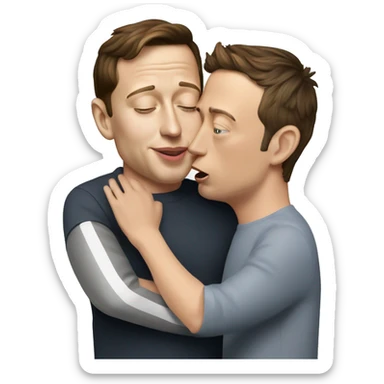 mark zuckerburg kissing elon musk sticker