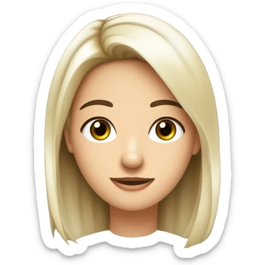 crea un avatar de medio cuerpo de una joven nutricionista piel blanca, cabello negro largo, ojos negros, rostro delgado, nariz fileña sticker