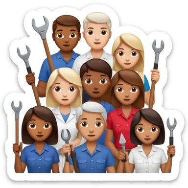 People Holding Tools sticker