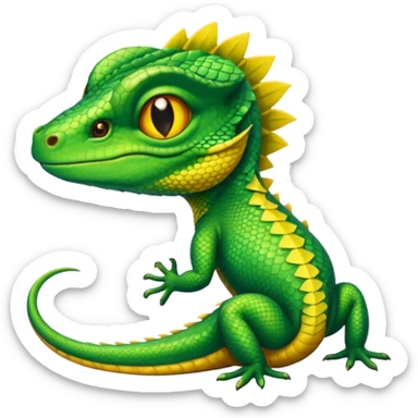 Lizard with poker face sticker