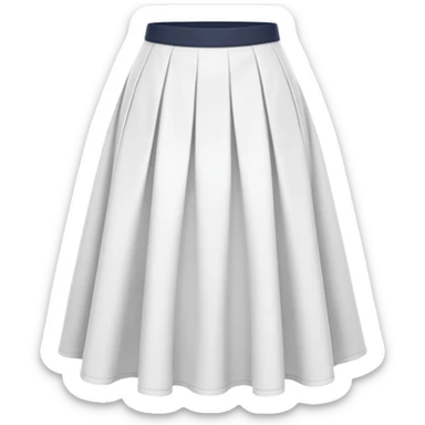 create a white midi skirt whitout pleats sticker