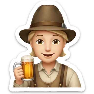 Erstelle smilie "zwinkerndes Gesicht" mit Bierkrug und Hut sticker