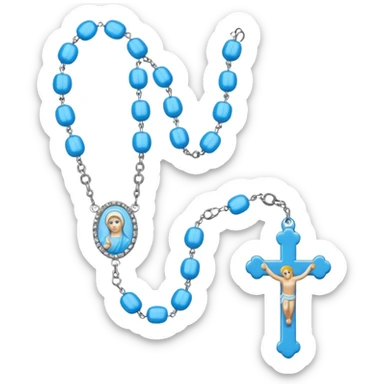 an all baby blue rosary emoji sticker