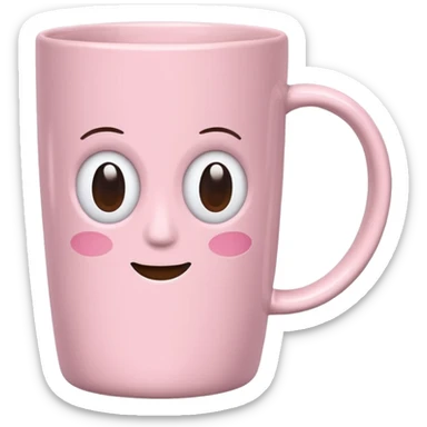 Can u create a cute and aesthetic pastel pink tall coffee mug to add to my caption sticker