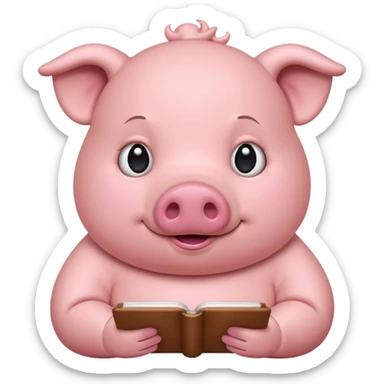A pig writing something  sticker