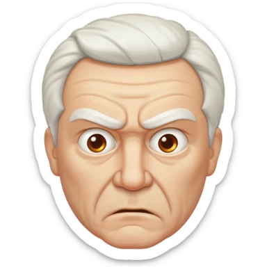 Angry older white male Italian angel emoji face sticker