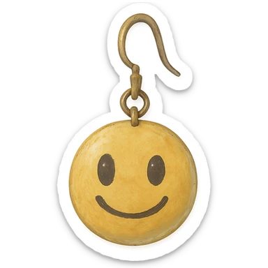 ghibli style earring shaped like an emoji sticker