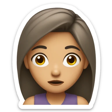 A girl with annoyed expression  sticker