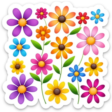 High quality flowers sticker