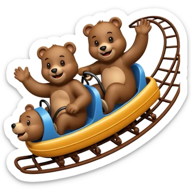 2 bears on a rollercoaster sticker