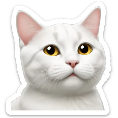 White British cat gives a kiss  sticker
