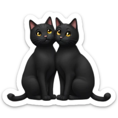 two black cats kissing  sticker