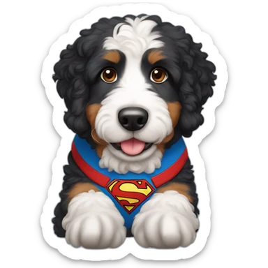 bernedoodle superman sticker