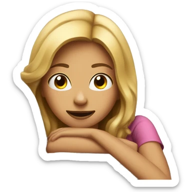 A girl lying on our couch and watching movies sticker