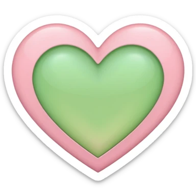 A half light green half light pink heart sticker