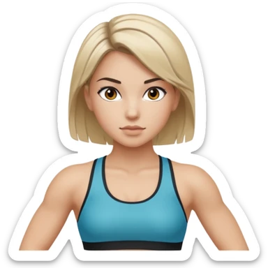 fitness girl, dark eyes, highlighted hair sticker