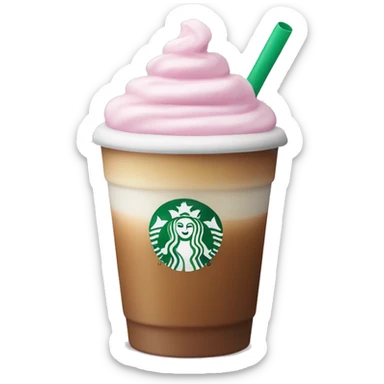 starbucks cup pink drink with cold foam sticker