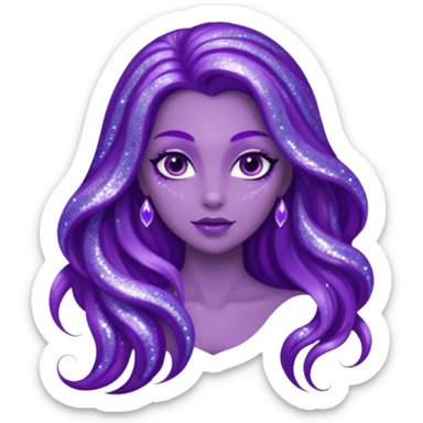 glitter purple siren sticker