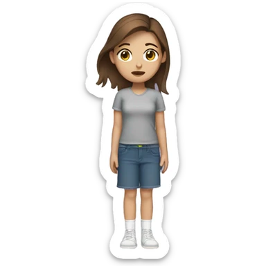Girl with brown hair and broken ankle sticker