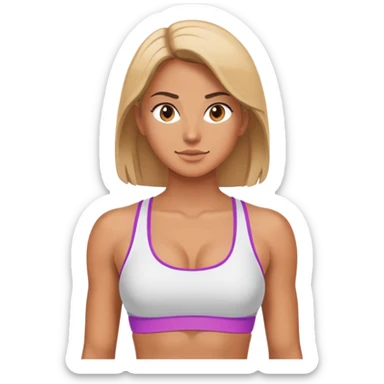 full upper body female back with sports bra tanned sticker