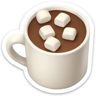 Light beige mug of hot chocolate with marshmallows  sticker