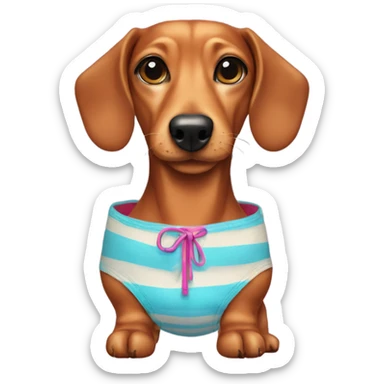 dachshund in a bathing suit sticker