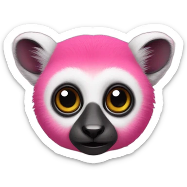 Pink lemur sticker