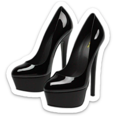 Black Patent Leather Daffodile Platform Heels sticker