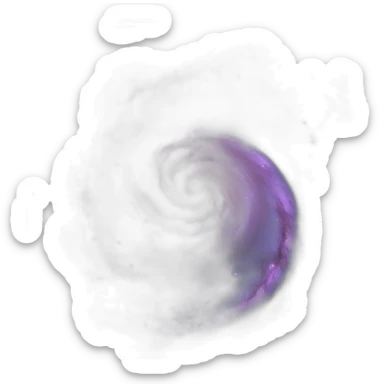 Space purple and azure spiral galaxy sticker