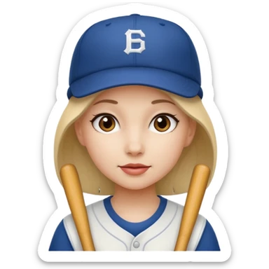 baseball hatted girl sticker
